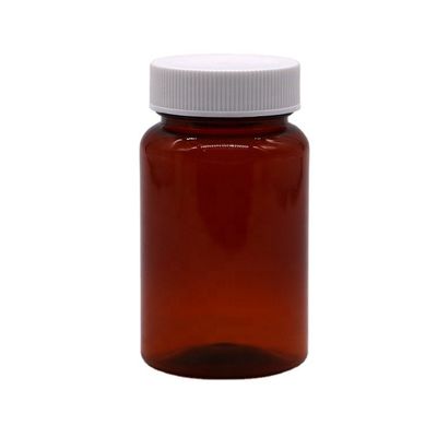 100 ml PET-Amber-Plastikpille/Vitaminflasche/Kapselflasche mit Kindersicherheitsdeckel und Schraubkappe