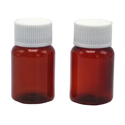 40 ml/1.3 oz Amber PET Pille Kapsel Fischöl Flasche mit Silber Aluminium Schraubkappe