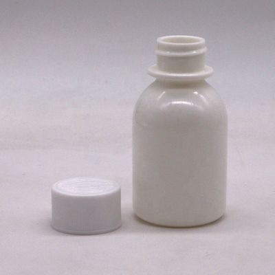 HDPE-Kunststoff 60 ml/2 oz Weiß und undurchsichtig Versiegelte Anti-Ultraviolett-Flüssigmedizinbehälter
