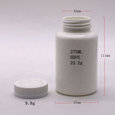 Kindersichere Kappe 275 ml HDPE-Plastikflasche für Tabletten und Kapseln