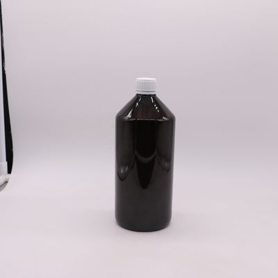 Dunkelbraune durchsichtige PET 1000 ml Flüssigmedizinflasche mit 28 mm Manipulationssicherer Kappe