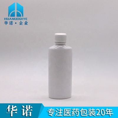 Custom Printing PET Mundwasserflasche 200 ml mit weißer Kappe und gedruckter Kappe