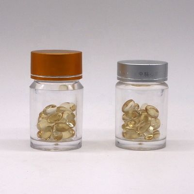 Apotheke Medizin Tabletten Behälter 30 ml Doppelschicht PS Plastikflasche mit Aluminiumdeckel