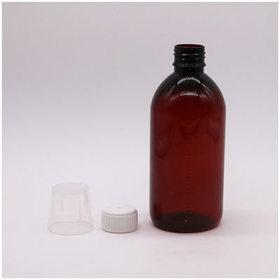 Körpermaterial PET 300 ml PET Leere Husten Sirupflasche mit Skala und Manipulationssicherung