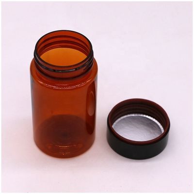 120 ml PET Amber Farbe Runde Form Kunststoff Pillenflasche mit Schraubdeckel