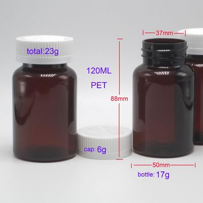 Sicher aufbewahren Ergänzungen mit 120 ml 4 oz durchsichtigen Amber Pillen Behälter und Kappe