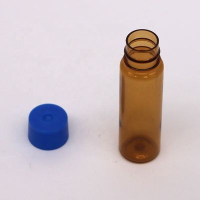 Sicherheitskappe 10ml PET Lebensmittel-Behandlung Bernstein-Plastikflasche für orale Flüssigkeitsmedizin Kragenmaterial PET Runde Form