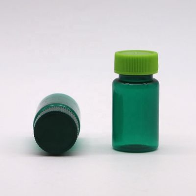20ML/CC PET-Transparente Plastik-Flüssigflaschen mit Kappen in individueller Farbe und runder Form