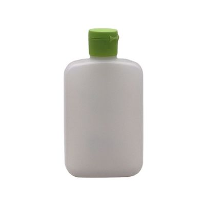 120 ml HDPE Flat Square Kosmetikflasche mit benutzerdefinierter Farbe und Spiral-Flip-Over-Deckel