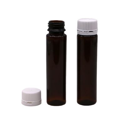 20ML/20CC schlanke, glatte Amber-Plastik-Flasche für Oralflüssigkeit mit manipulationssicheren Deckel für Flüssigmedizin