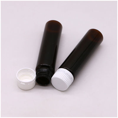 20ML/20CC schlanke, glatte Amber-Plastik-Flasche für Oralflüssigkeit mit manipulationssicheren Deckel für Flüssigmedizin