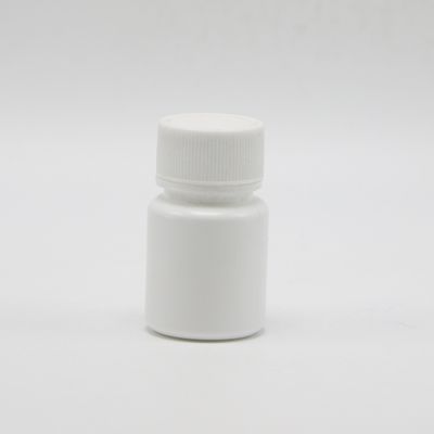 HDPE Runde Form 20 ml weiße Plastikflasche zur Lagerung von Chemiepulverproben