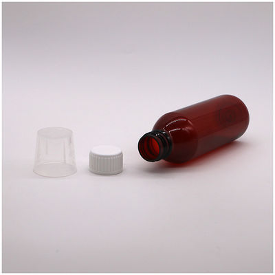 200cc ovale Amber-Präscription-Apothekenflaschen PET-Flüssigmedizin für die Apothekenlagerung
