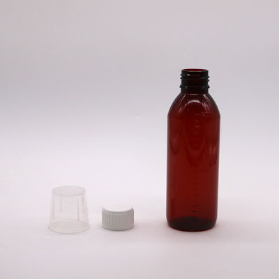 200cc ovale Amber-Präscription-Apothekenflaschen PET-Flüssigmedizin für die Apothekenlagerung