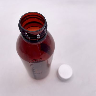 200cc ovale Amber-Präscription-Apothekenflaschen PET-Flüssigmedizin für die Apothekenlagerung