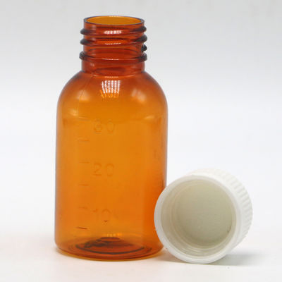 GMP Pharmaceutical 30 ml PET Amber Plastikflüssigkeitsflasche mit manipulationssicheren Schraubkappe