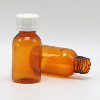 GMP Pharmaceutical 30 ml PET Amber Plastikflüssigkeitsflasche mit manipulationssicheren Schraubkappe