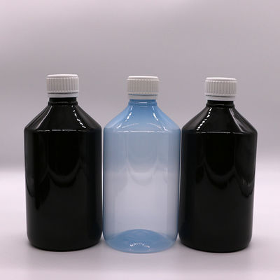 Flüssige Medizin 1000 ml dunkelbraune, durchsichtige PET-Plastikflasche mit manipulationssicheren Deckel