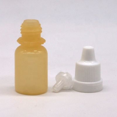 LDPE-Plastik-Flasche mit einer leeren, weißen, pressenbaren Augenflüssigkeit mit manipulationssicheren Kappen 10 ml