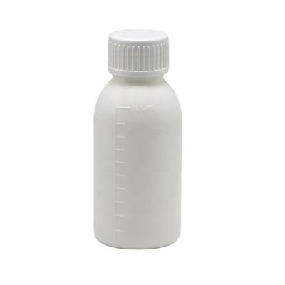 30 mL/50 mL/100 mL PP weiße Flüssigkeitsflasche mit Skalierkörper und Bildschirmdruck