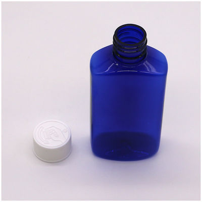 Ausgangsmaterial PET 120ML Quadrat Steril Hustensaft Mundflüssigkeit Flasche Kindersicherheitskappe