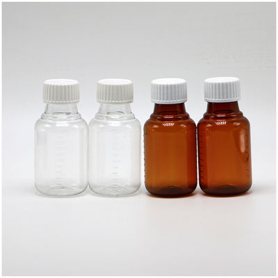 100 ml PET Amber/Blue Maple Husten Sirup orale Flüssigkeitsflasche mit CRC-Kappe und Wärmesiegel