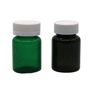 50cc 32mm Hals PET Plastikpille Flaschen Kapselflaschen mit kindersicheren Kappe PET Basismaterial