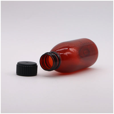 120 ml Amber Oval Rezeptflasche Kindersicherheitskappe PET-Material für Ahornsirup