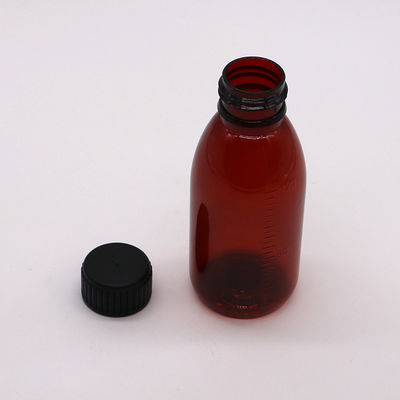 120 ml Amber Oval Rezeptflasche Kindersicherheitskappe PET-Material für Ahornsirup