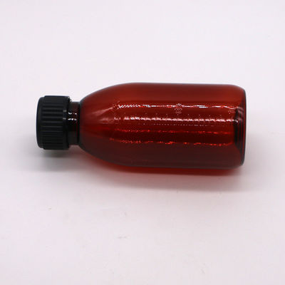 120 ml Amber Oval Rezeptflasche Kindersicherheitskappe PET-Material für Ahornsirup