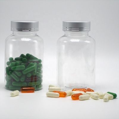 PET-Plastikflasche Boston Runde Weiße/transparente Medizinbehälter mit kindersicheren Deckeln