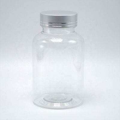 PET-Plastikflasche Boston Runde Weiße/transparente Medizinbehälter mit kindersicheren Deckeln