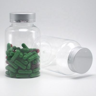 PET-Plastikflasche Boston Runde Weiße/transparente Medizinbehälter mit kindersicheren Deckeln