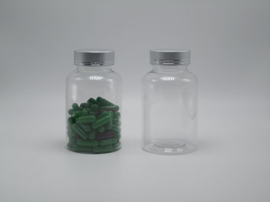 PET-Plastikflasche Boston Runde Weiße/transparente Medizinbehälter mit kindersicheren Deckeln