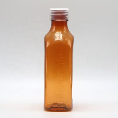 Schraubkappe 240 ml PET-Mundflüssigkeit Flat Square Flasche für Kindersicherheit und medizinische Flüssigkeit