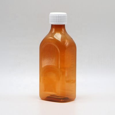 Schraubkappe 240 ml PET-Mundflüssigkeit Flat Square Flasche für Kindersicherheit und medizinische Flüssigkeit