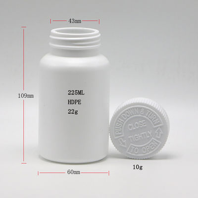 Arzneimittelbehälter 225ml/7,6oz HDPE Plastikflasche Kapsel/Pulver/Pillenpräparathalter