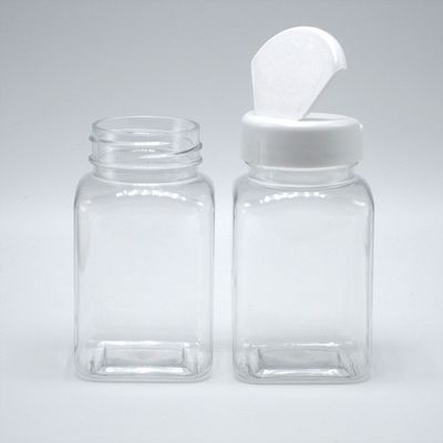 Custom Farbe 100ml PET Quadrat Transparent Jar mit verschiedenen Kappen von Chinese Pharmaceutical Company