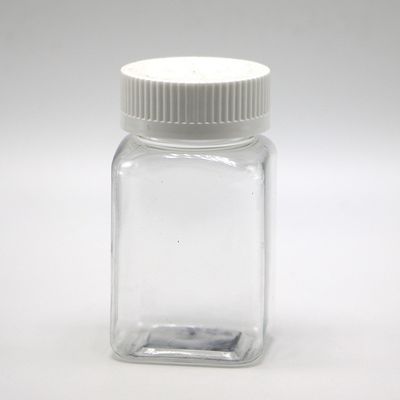 Custom Farbe 100ml PET Quadrat Transparent Jar mit verschiedenen Kappen von Chinese Pharmaceutical Company