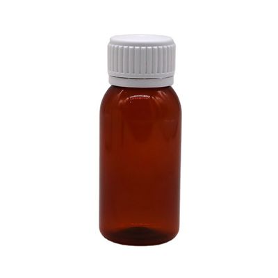 60 ml Rundes Bernsteinpräparat Apotheke PET Flüssig Medizin Schuppenbehälter mit Deckel