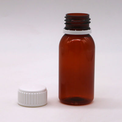 60 ml Rundes Bernsteinpräparat Apotheke PET Flüssig Medizin Schuppenbehälter mit Deckel