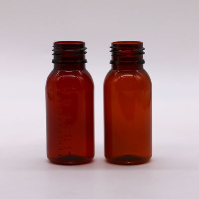 60 ml Rundes Bernsteinpräparat Apotheke PET Flüssig Medizin Schuppenbehälter mit Deckel
