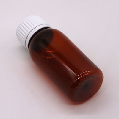 60 ml Rundes Bernsteinpräparat Apotheke PET Flüssig Medizin Schuppenbehälter mit Deckel
