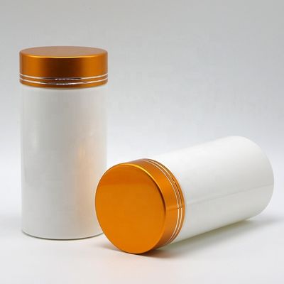 PE-Plastik 200 ml gerade Zylinderform Medizin Apothekenflaschen mit Aluminiumdeckel