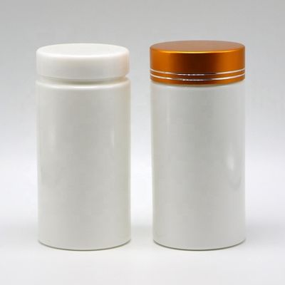 PE-Plastik 200 ml gerade Zylinderform Medizin Apothekenflaschen mit Aluminiumdeckel