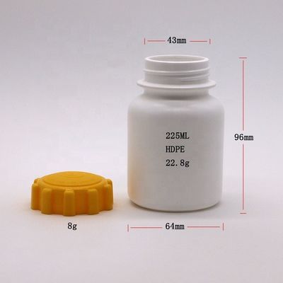 Rundes 225 ml 7,5 oz Plastik-HDPE-Medikamentbehälter Ergänzungsbehälter Flaschenverschluss