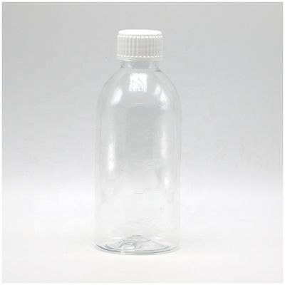 250 ml runde Bernstein-Rezept-Apotheke PET Flüssig Medizin-Skalierte Behälter mit Deckel