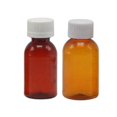 Top-Qualität Tabaköl 30 ml PET Amber Plastik Sirup Flüssigflasche mit Schraubverschluss