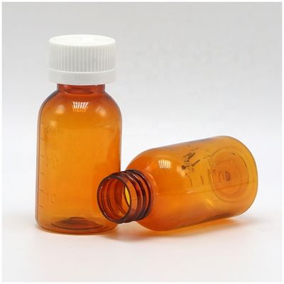 Top-Qualität Tabaköl 30 ml PET Amber Plastik Sirup Flüssigflasche mit Schraubverschluss