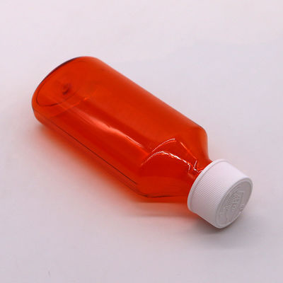 100 cc PET Amber/Orange Ahorn Husten Sirup orale Flüssigkeit Flasche mit CRC Kappe und Wärmesiegel